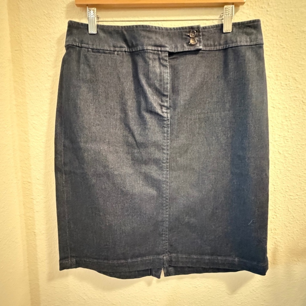 Talbots A Line Pencil Denim Skirt, Dark Wash, Size 10, NWOT